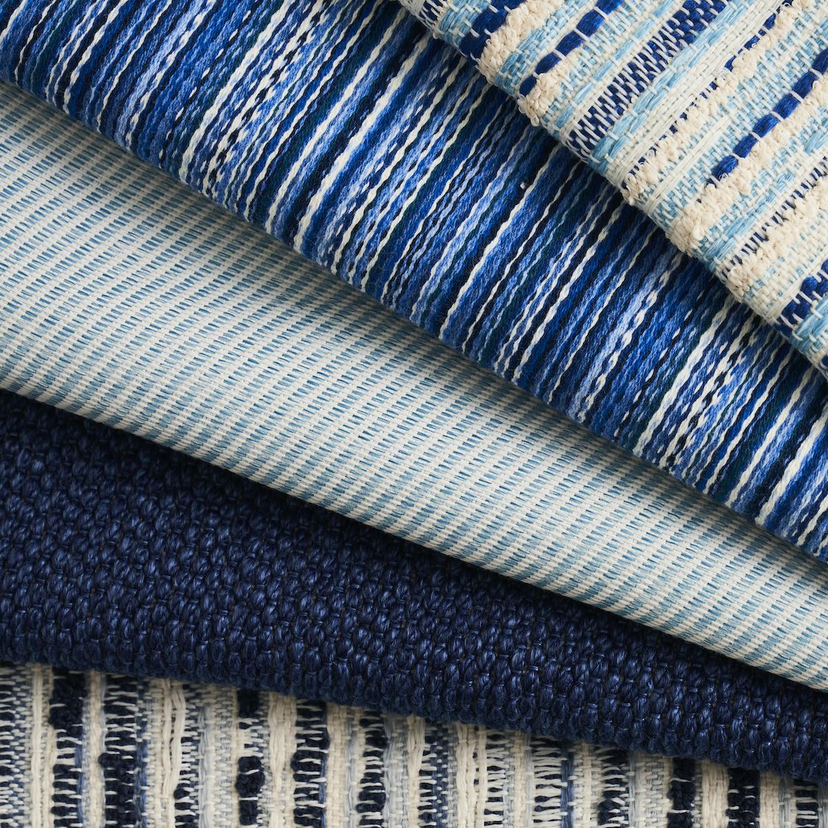 Schumacher Fino Stripe Indoor/Outdoor Cobalt Fabric