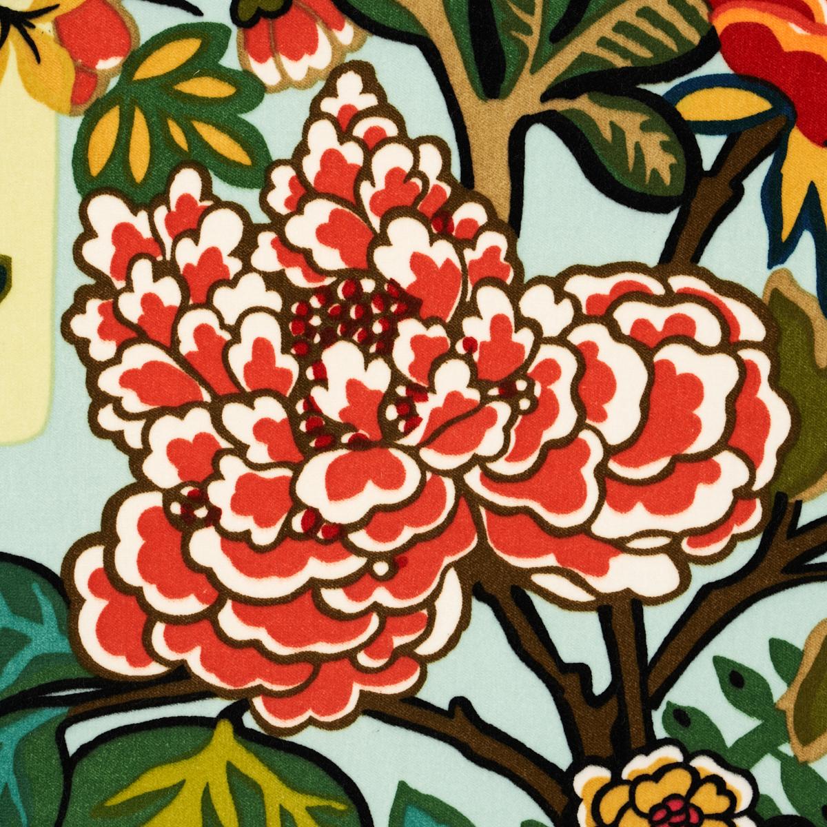 Schumacher Chiang Mai Dragon Velvet Aquamarine Fabric