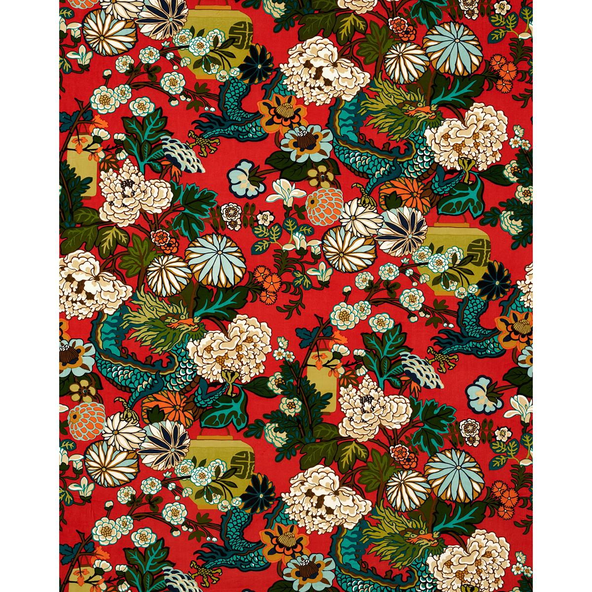 Schumacher Chiang Mai Dragon Velvet Lacquer Fabric