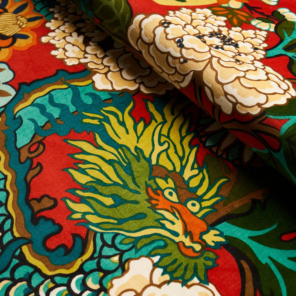 Schumacher Chiang Mai Dragon Velvet Lacquer Fabric