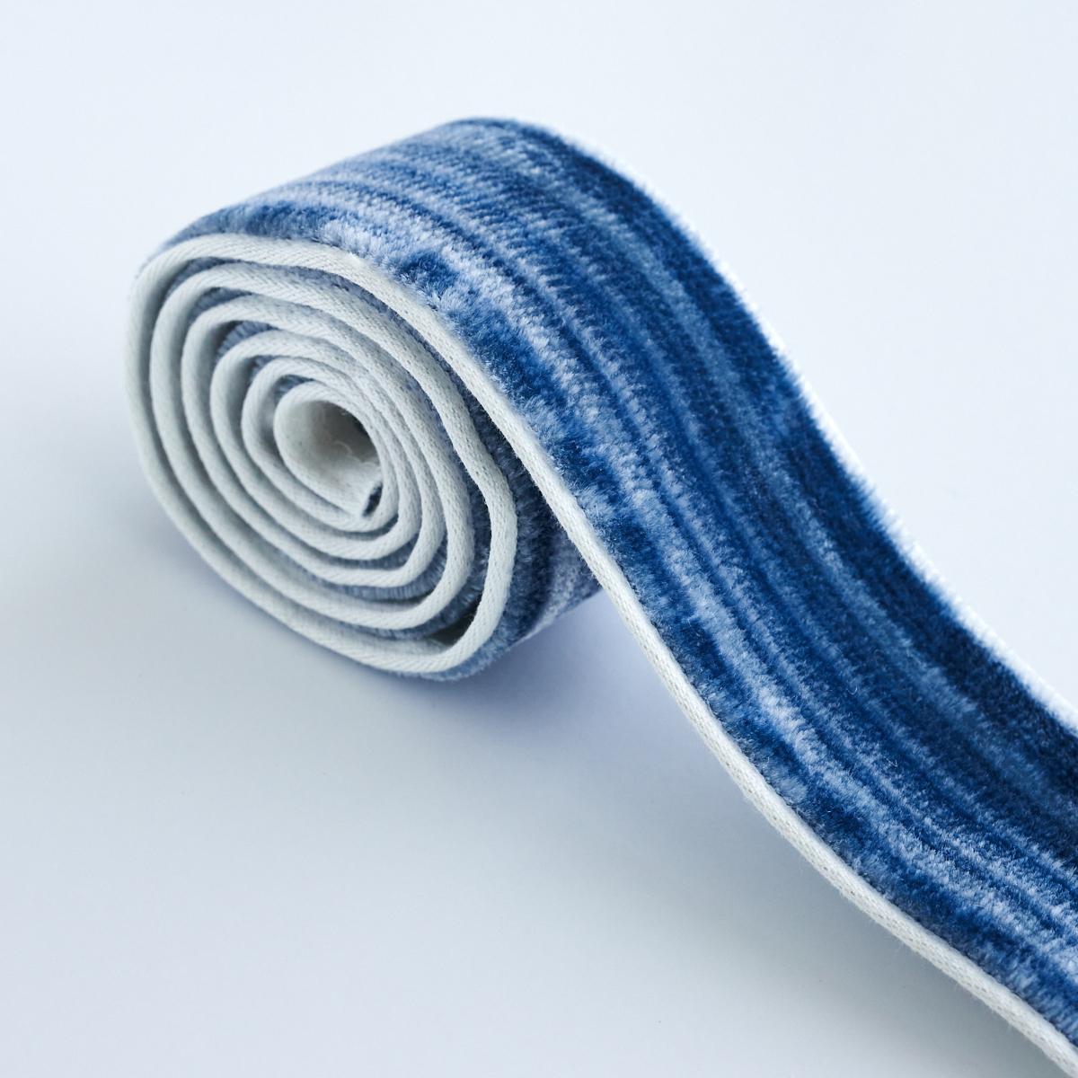 Schumacher Gaspard Velvet Tape Narrow Sapphire Trim