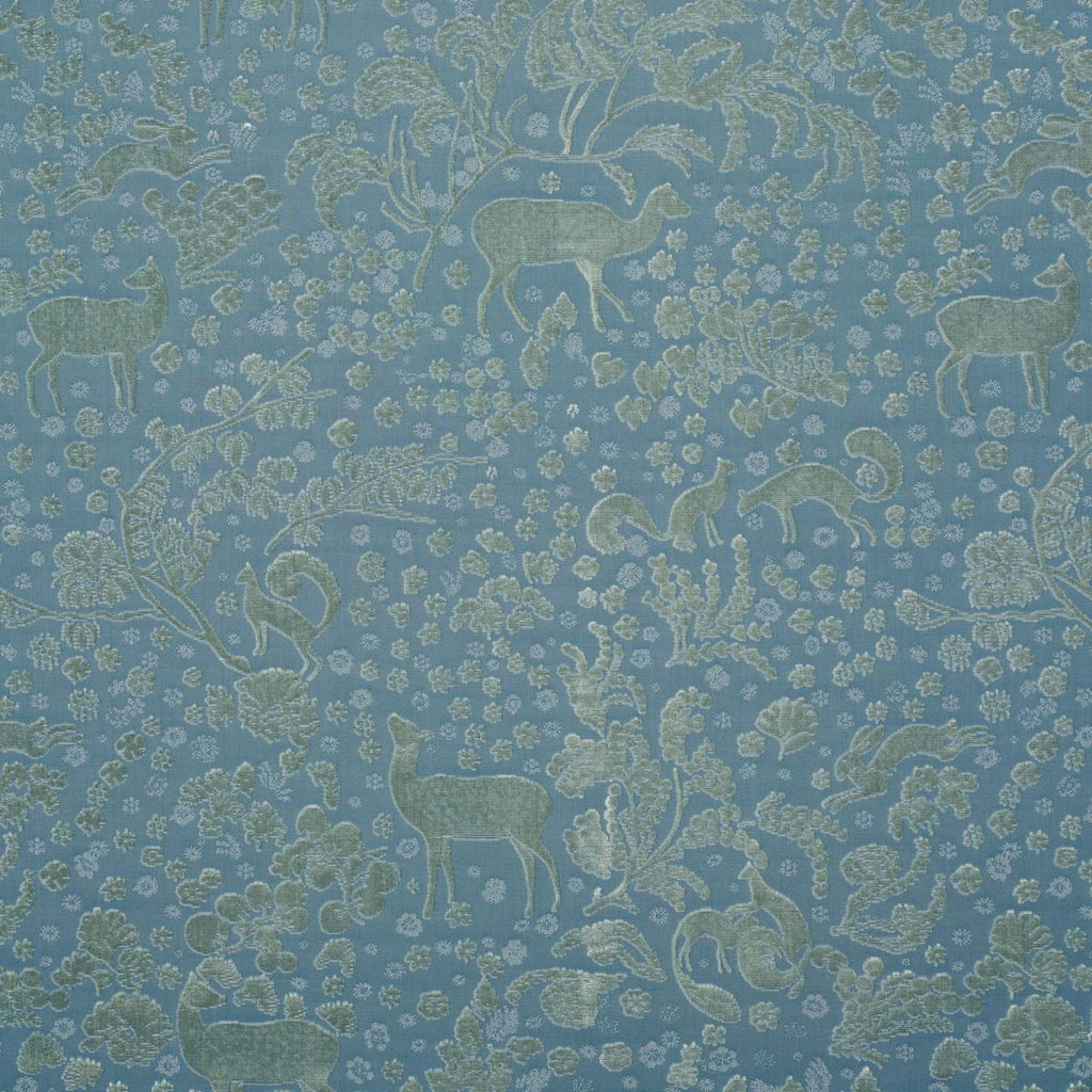 Schumacher Arbor Forest Slate Blue Fabric