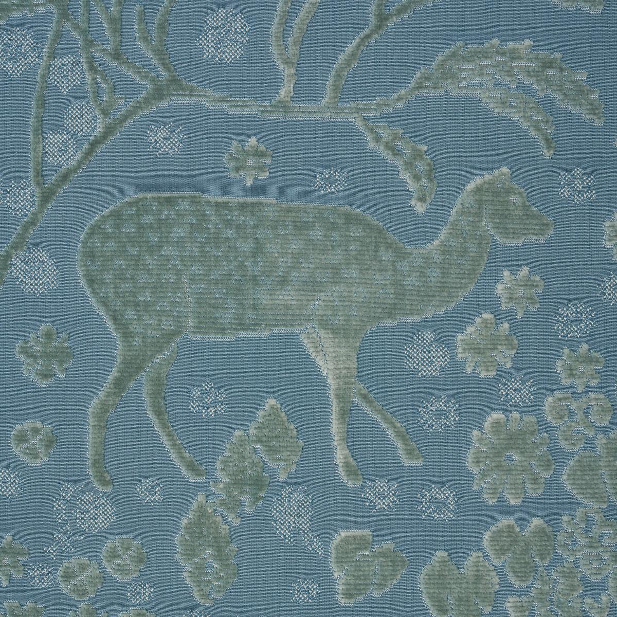 Schumacher Arbor Forest Slate Blue Fabric