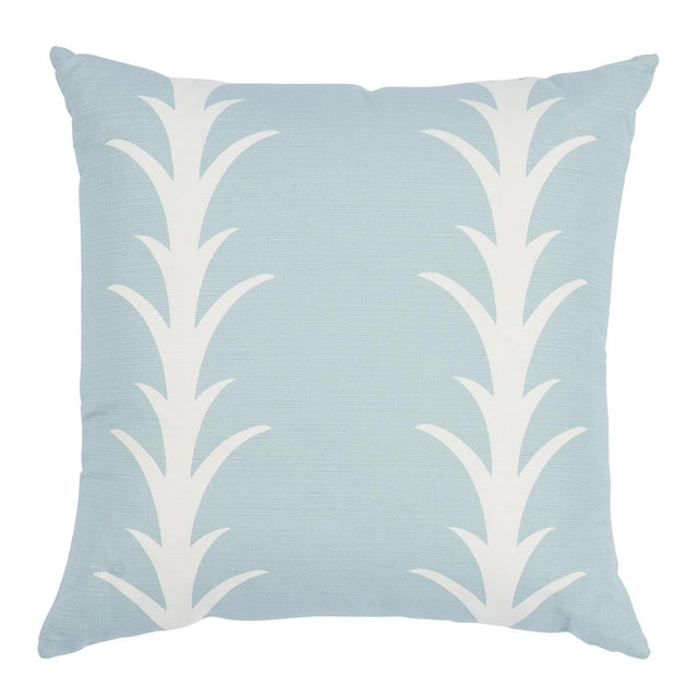 Schumacher Sky 22" x 22" Acanthus Stripe Pillow