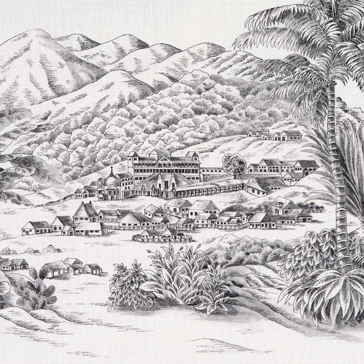 Schumacher Toussaint Toile Black Fabric