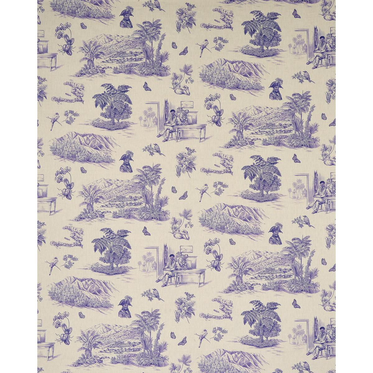Schumacher Toussaint Toile Purple Fabric