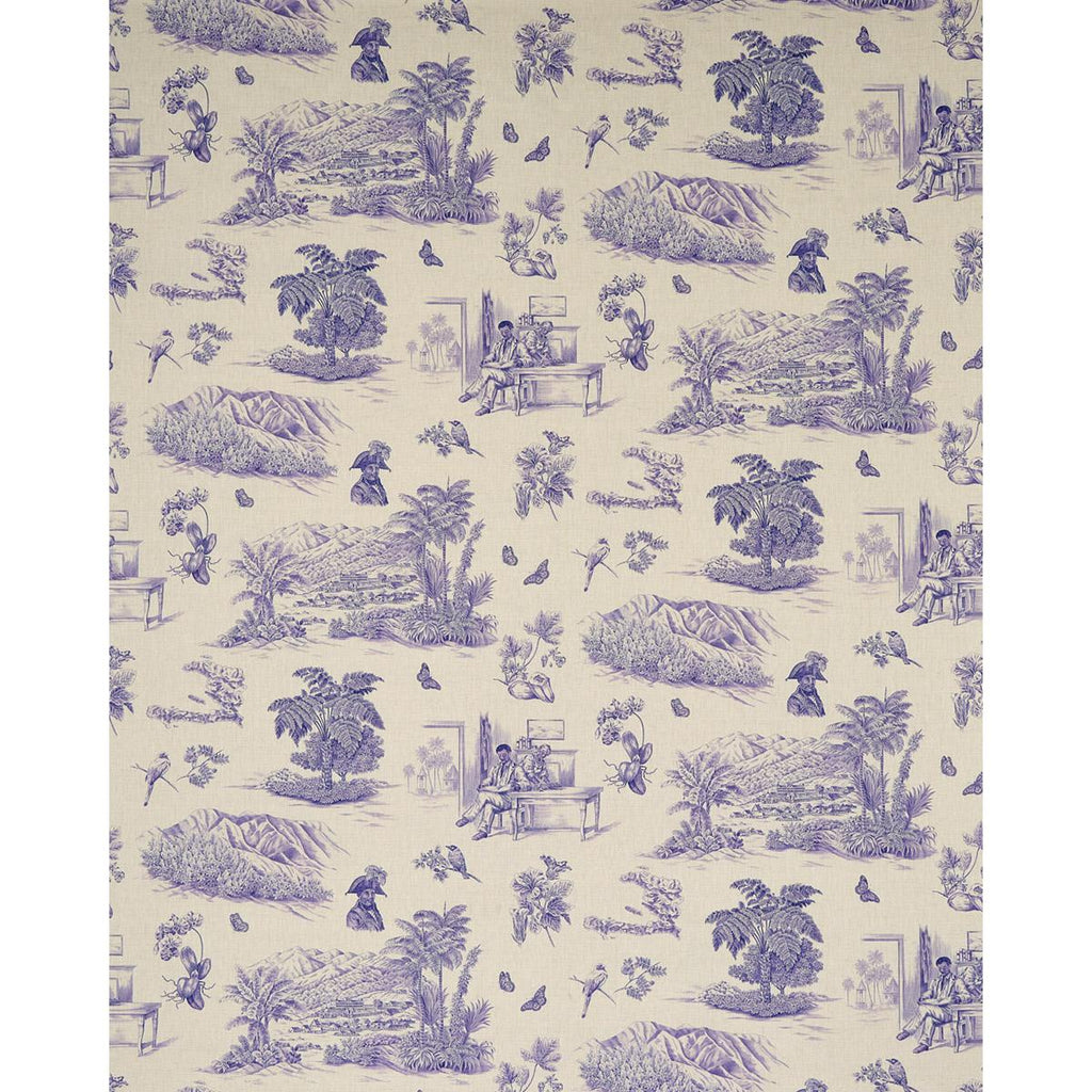 Schumacher Toussaint Toile Purple Fabric