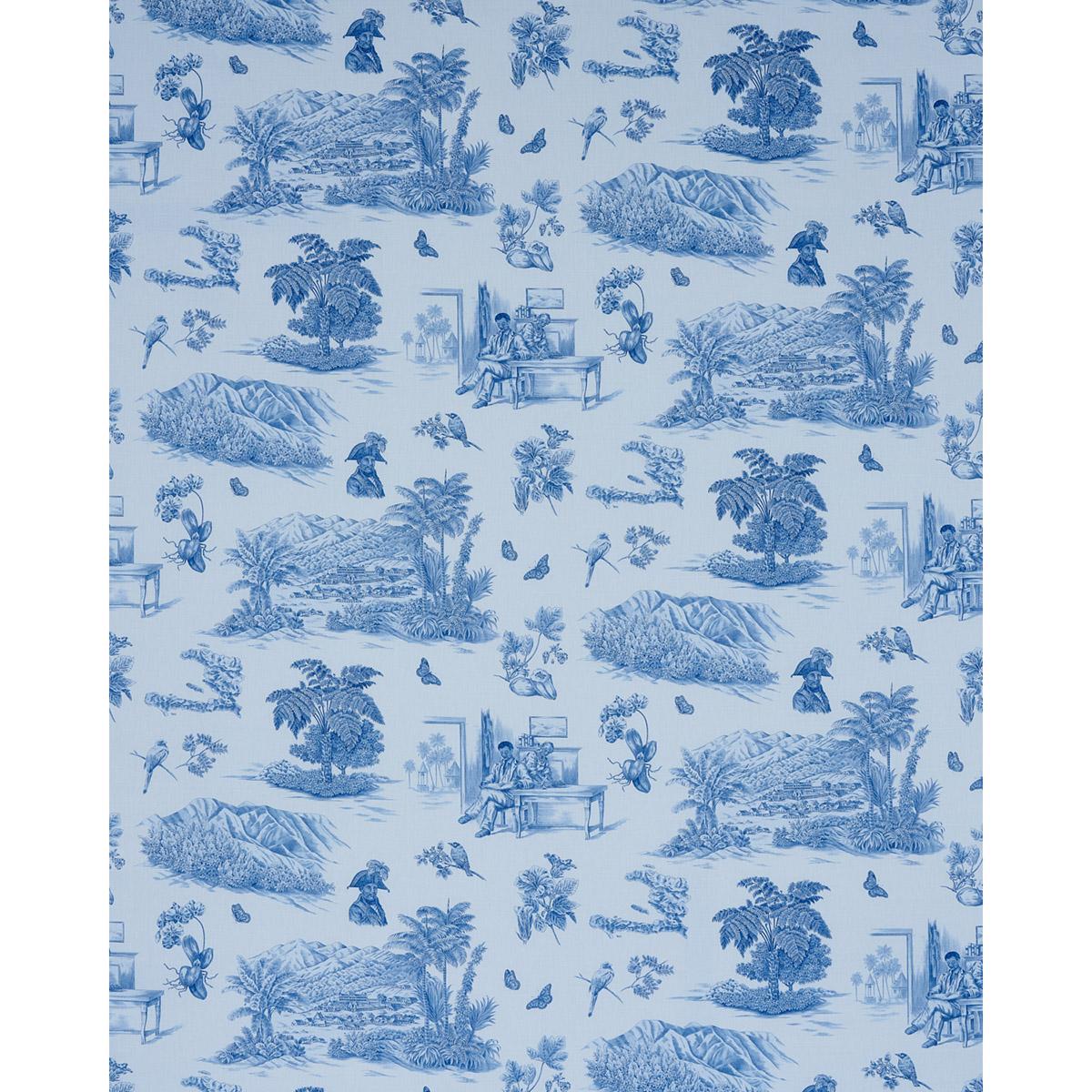 Schumacher Toussaint Toile Blue & Sky Fabric