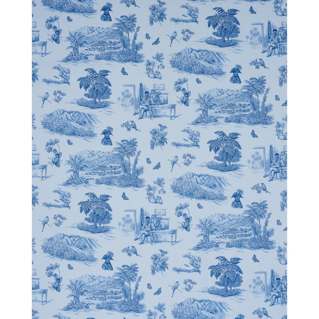 Schumacher Toussaint Toile Blue & Sky Fabric