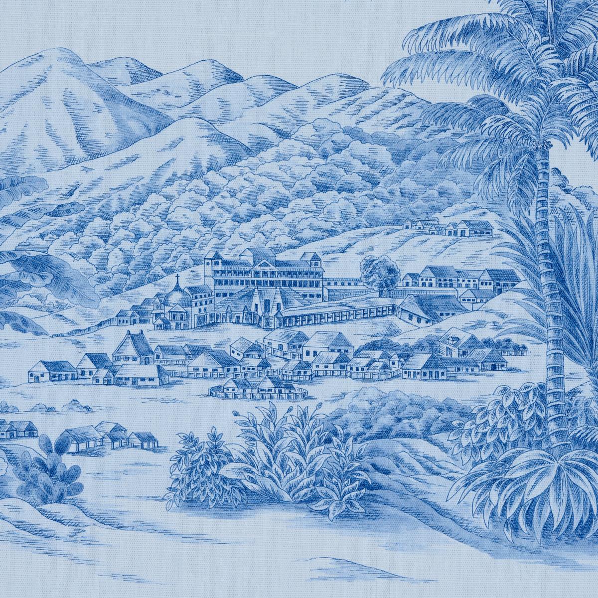 Schumacher Toussaint Toile Blue & Sky Fabric