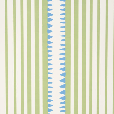 Schumacher Moncorvo Green & Blue Wallpaper