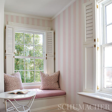 Schumacher Edwin Stripe Wide Petal Wallpaper