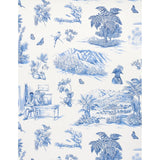 Schumacher Toussaint Toile Blue On Ivory Wallpaper
