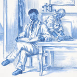 Schumacher Toussaint Toile Blue On Ivory Wallpaper