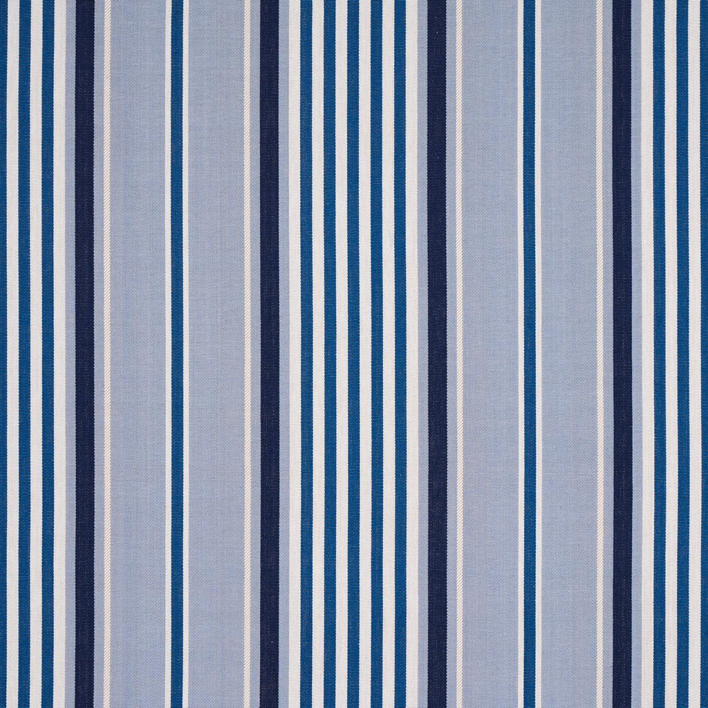 Schumacher Minzer Cotton Stripe Blue Fabric