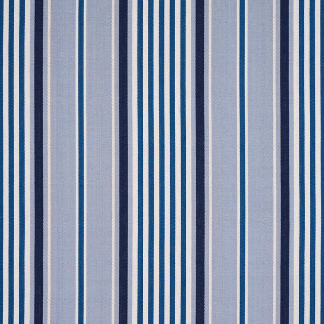 Schumacher Minzer Cotton Stripe Blue Fabric