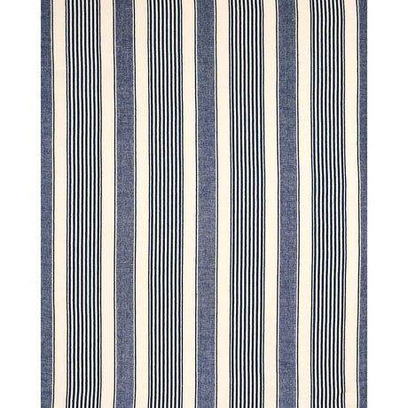 Schumacher Summerville Linen Stripe Navy Fabric