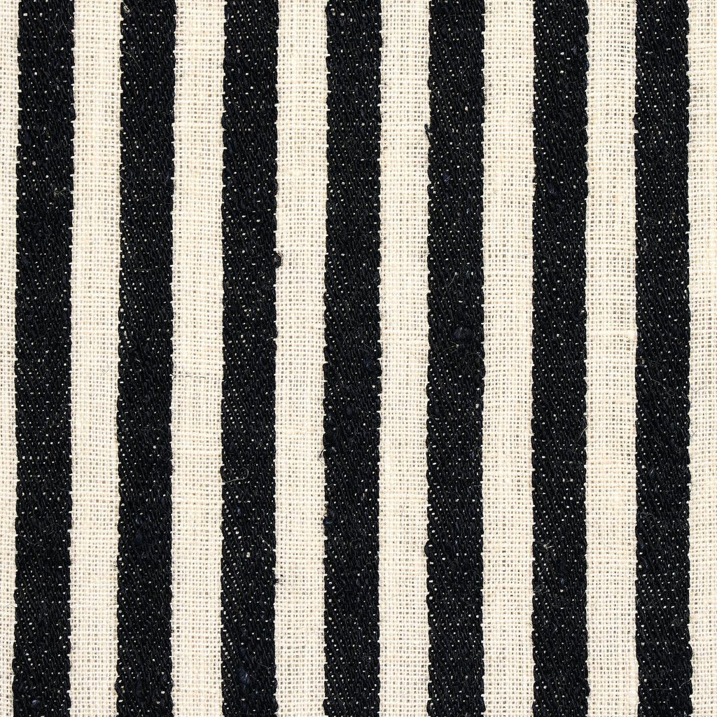 Schumacher Summerville Linen Stripe Black Fabric