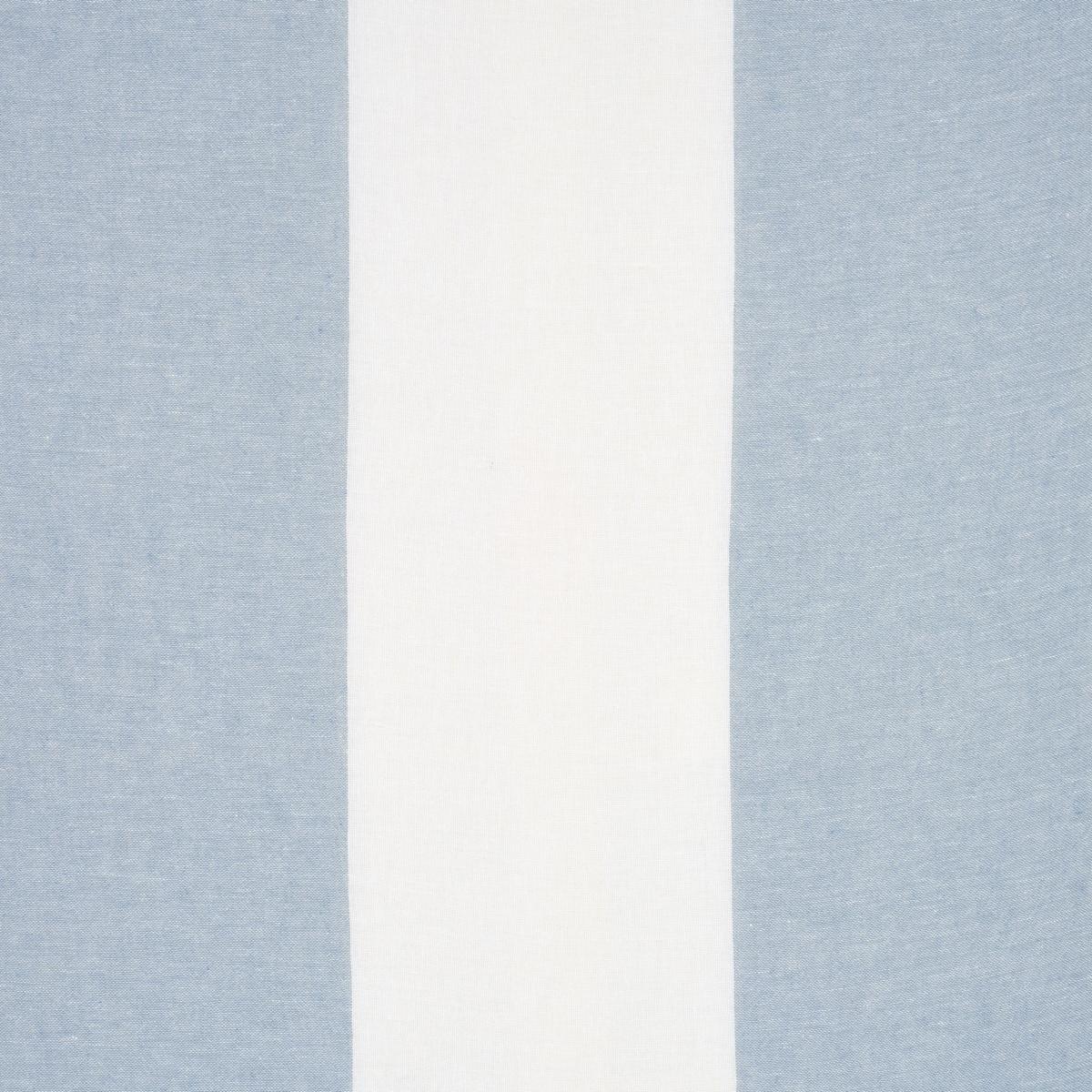Schumacher Vista Linen Stripe Casement Sky And White Fabric