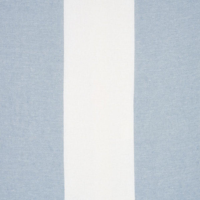 Schumacher Vista Linen Stripe Casement Sky And White Fabric