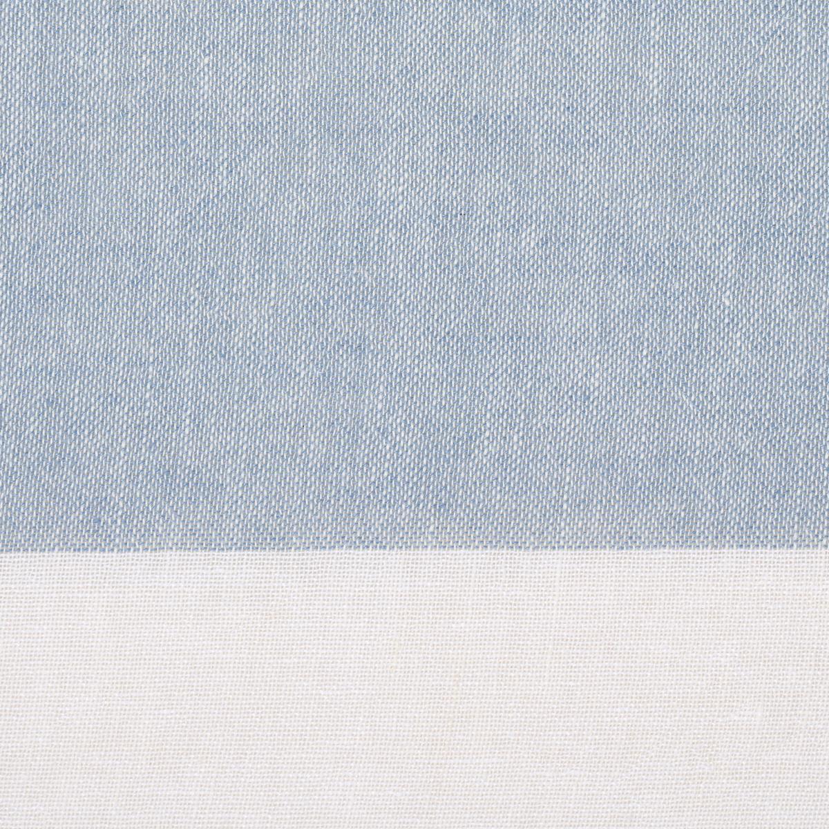 Schumacher Vista Linen Stripe Casement Sky And White Fabric