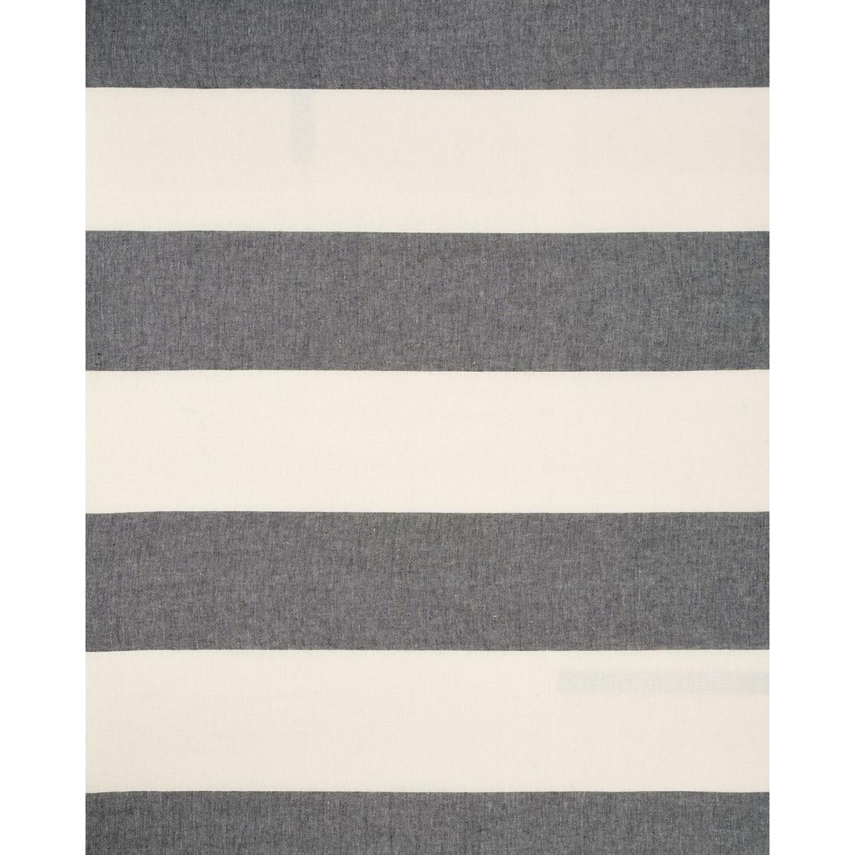 Schumacher Vista Linen Stripe Casement Carbon And White Fabric
