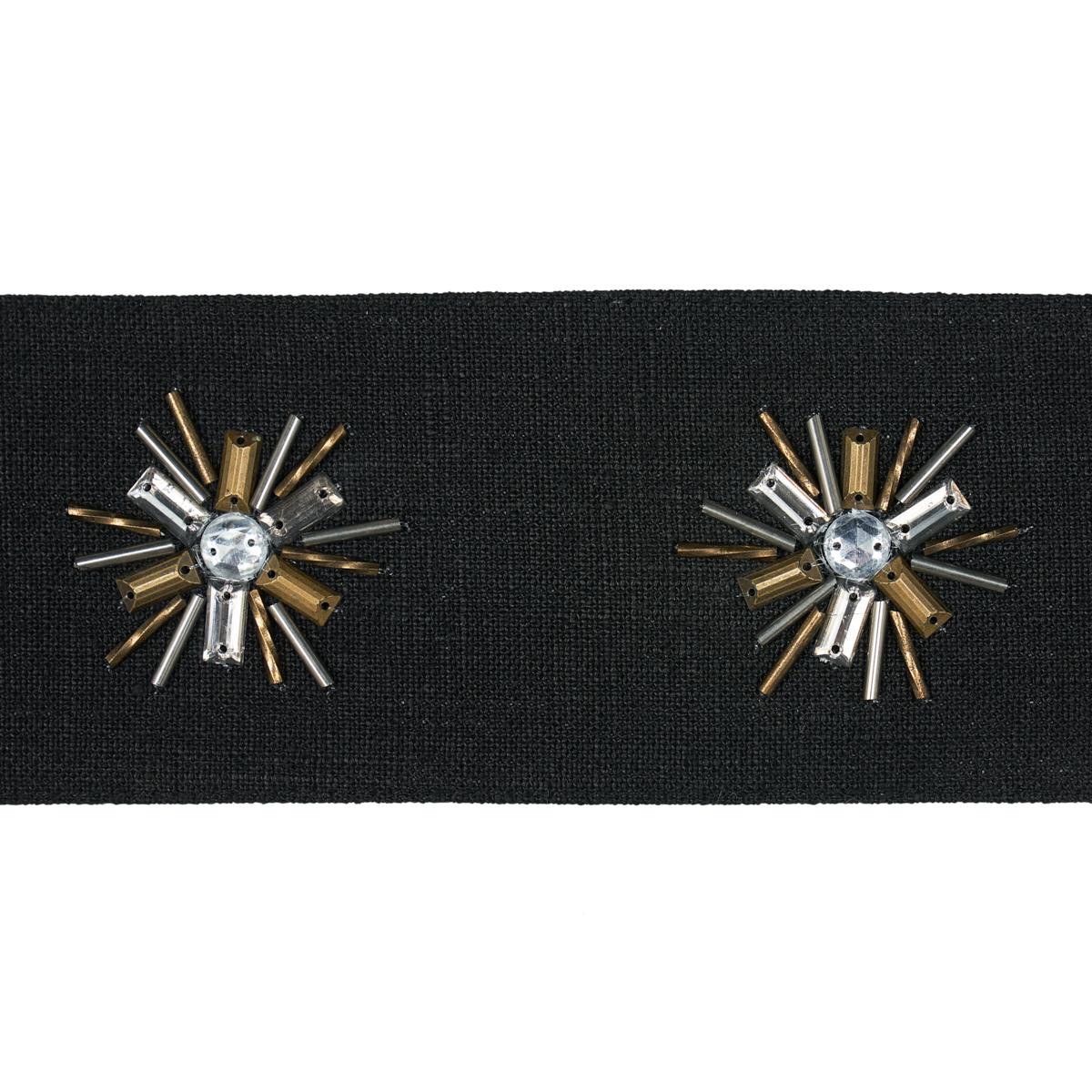 Schumacher Black Constellation Beaded Tape