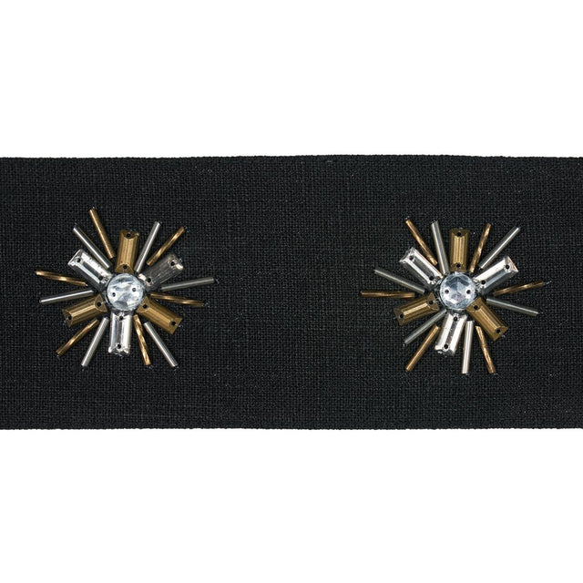 Schumacher Black Constellation Beaded Tape