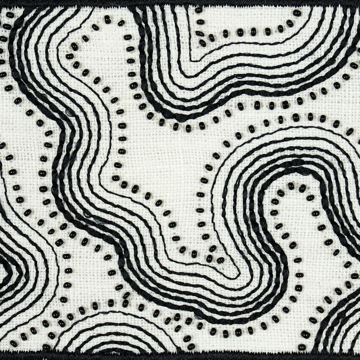 Schumacher Black & White Topo Beaded Tape