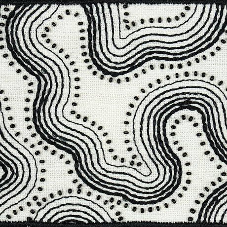 Schumacher Black & White Topo Beaded Tape
