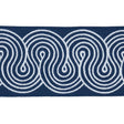 Schumacher White On Navy Giraldi Embroidered Trim