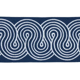 Schumacher White On Navy Giraldi Embroidered Trim