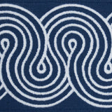Schumacher White On Navy Giraldi Embroidered Trim