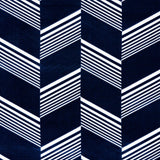 Schumacher Jessie Cut Velvet Navy & White Fabric