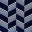 Schumacher Jessie Cut Velvet Navy & White Fabric
