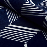 Schumacher Jessie Cut Velvet Navy & White Fabric