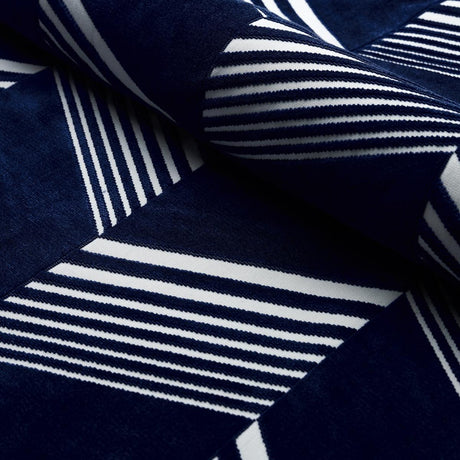 Schumacher Jessie Cut Velvet Navy & White Fabric