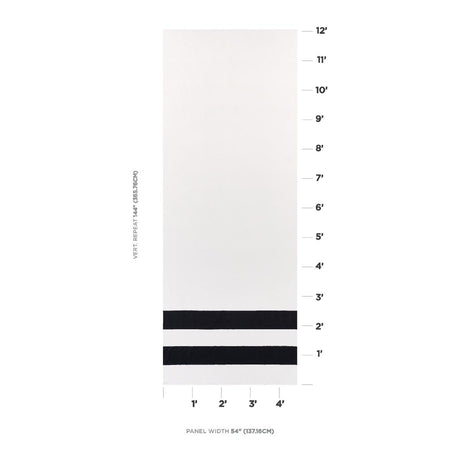 Schumacher Virginia Panel B Black & White Fabric