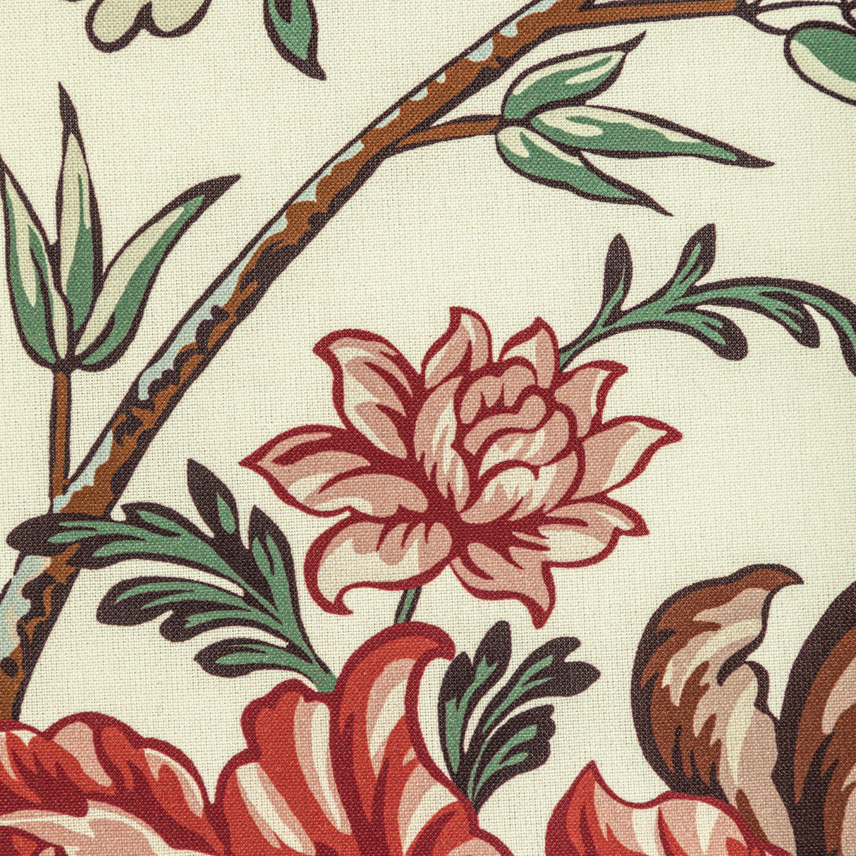 Brunschwig & Fils LUBERON PRINT RED/TEAL Fabric