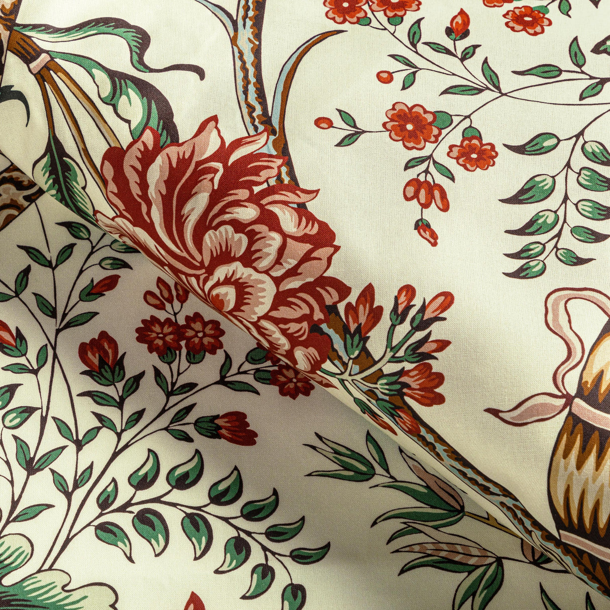 Brunschwig & Fils LUBERON PRINT RED/TEAL Fabric