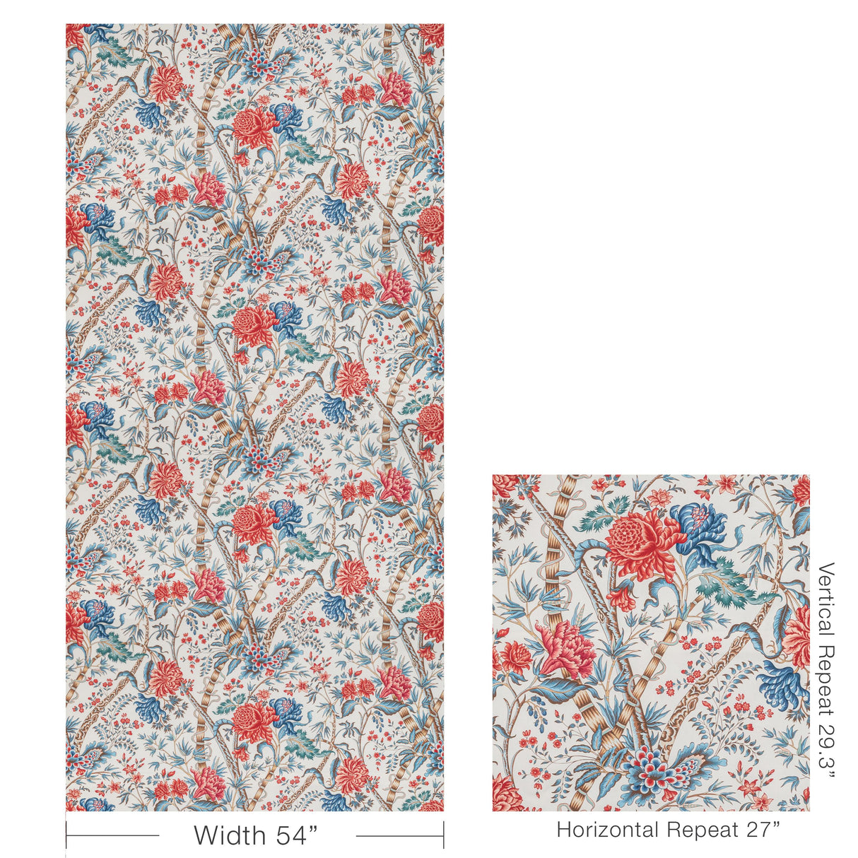 Brunschwig & Fils LUBERON PRINT RED/BLUE Fabric