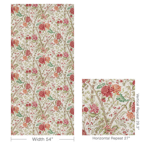 Brunschwig & Fils LUBERON PRINT BERRY/LEAF Fabric