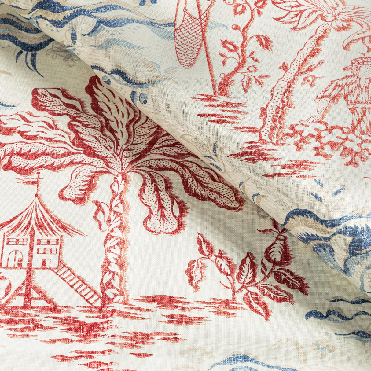 Brunschwig & Fils VALENSOLE PRINT RED/BLUE Fabric