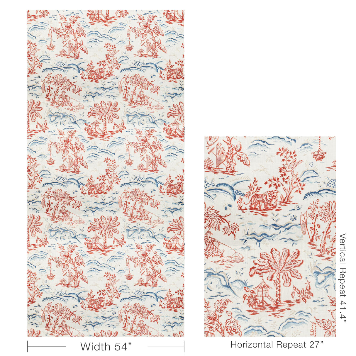 Brunschwig & Fils VALENSOLE PRINT RED/BLUE Fabric