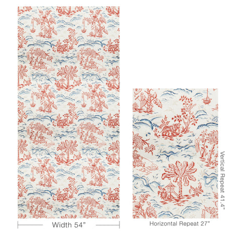 Brunschwig & Fils VALENSOLE PRINT RED/BLUE Fabric