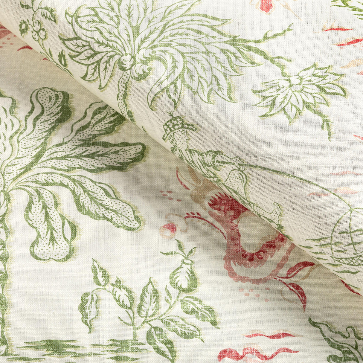 Brunschwig & Fils VALENSOLE PRINT LEAF/ROSE Fabric