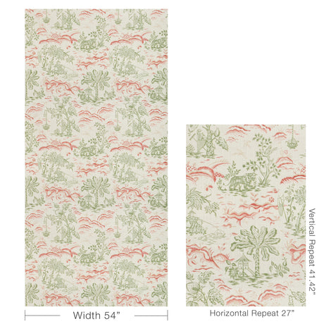 Brunschwig & Fils VALENSOLE PRINT LEAF/ROSE Fabric
