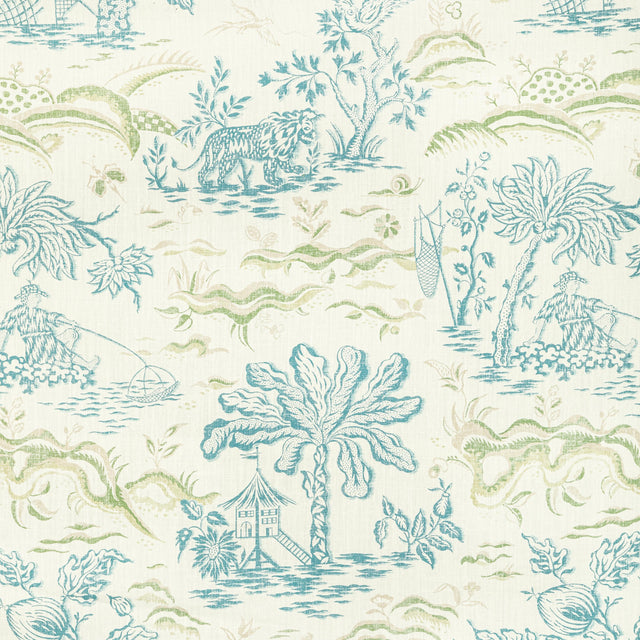 Brunschwig & Fils VALENSOLE PRINT TEAL/LEAF Fabric