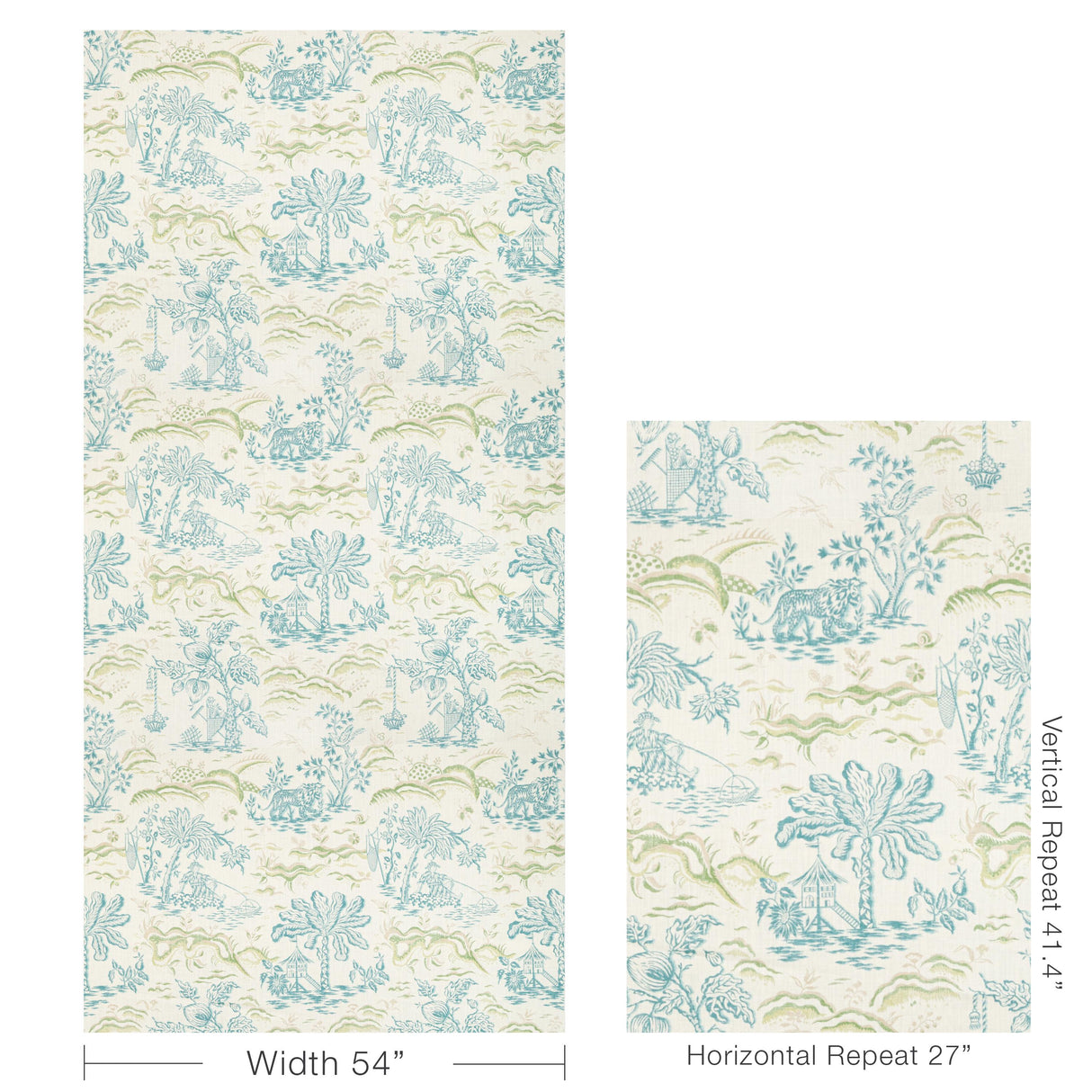 Brunschwig & Fils VALENSOLE PRINT TEAL/LEAF Fabric