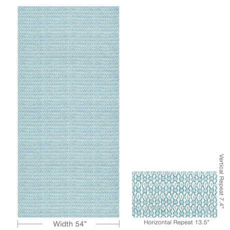 Brunschwig & Fils GALON PRINT AQUA Fabric